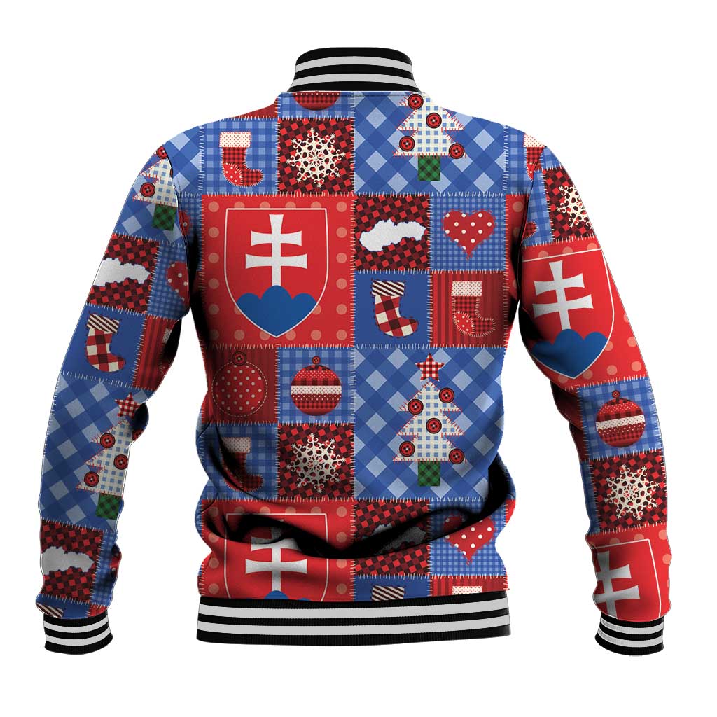 Slovakia Christmas Patchwork Baseball Jacket - Wonder Print Shop