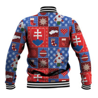 Slovakia Christmas Patchwork Baseball Jacket - Wonder Print Shop