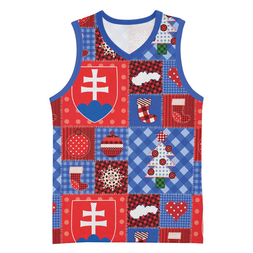 Slovakia Christmas Patchwork Basketball Jersey - Wonder Print Shop