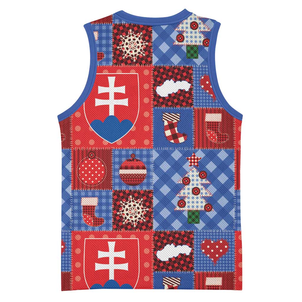 Slovakia Christmas Patchwork Basketball Jersey - Wonder Print Shop