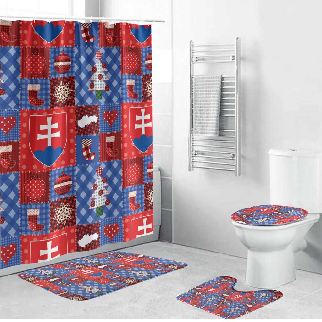 Slovakia Christmas Patchwork Bathroom Set - Wonder Print Shop