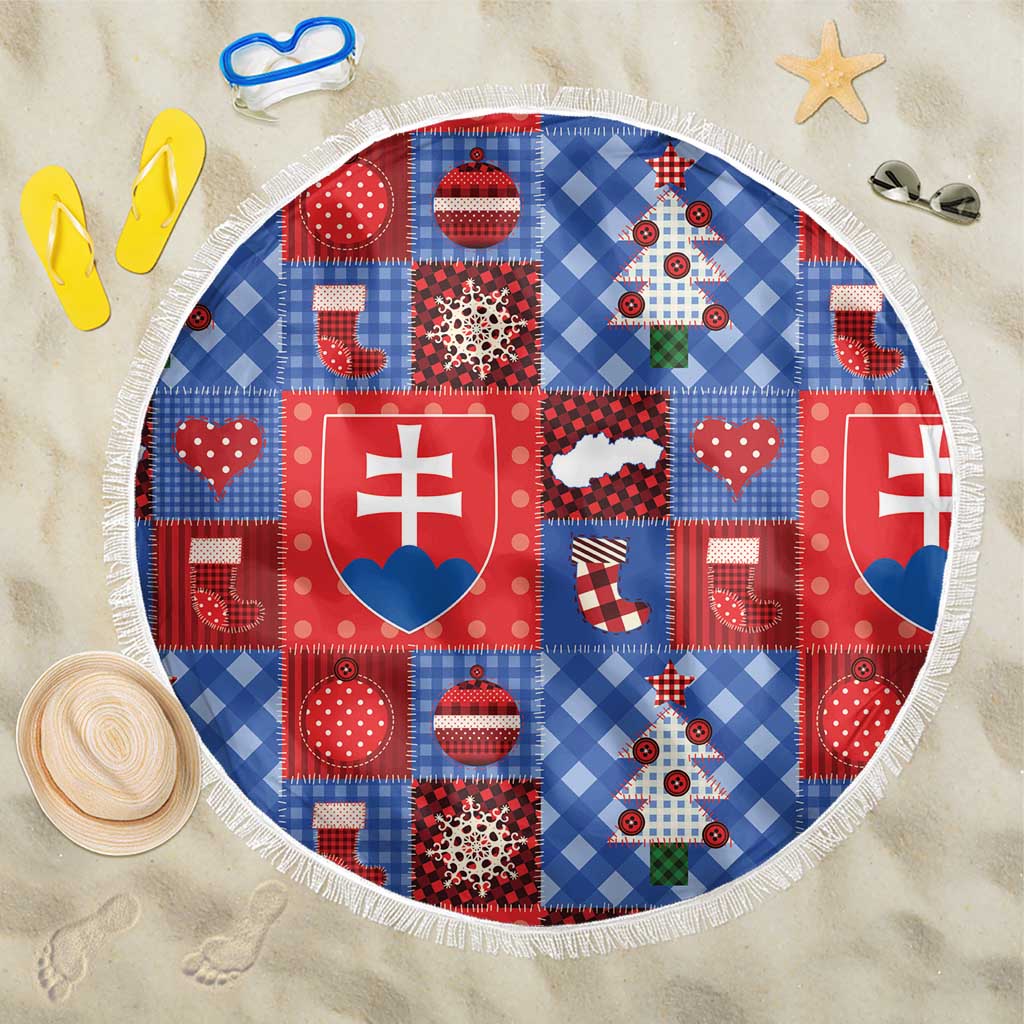 Slovakia Christmas Patchwork Beach Blanket - Wonder Print Shop