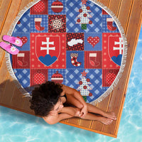 Slovakia Christmas Patchwork Beach Blanket - Wonder Print Shop