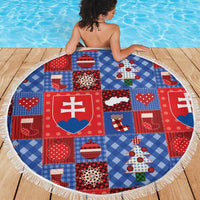 Slovakia Christmas Patchwork Beach Blanket - Wonder Print Shop
