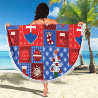 Slovakia Christmas Patchwork Beach Blanket - Wonder Print Shop