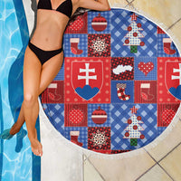 Slovakia Christmas Patchwork Beach Blanket - Wonder Print Shop