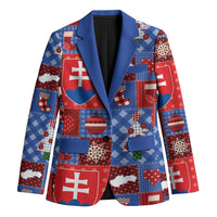 Slovakia Christmas Patchwork Blazer - Wonder Print Shop