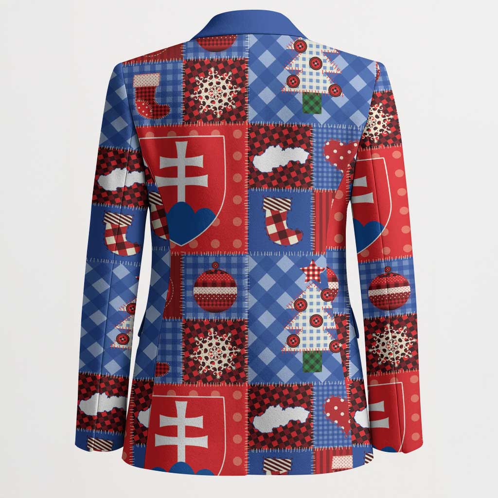 Slovakia Christmas Patchwork Blazer - Wonder Print Shop