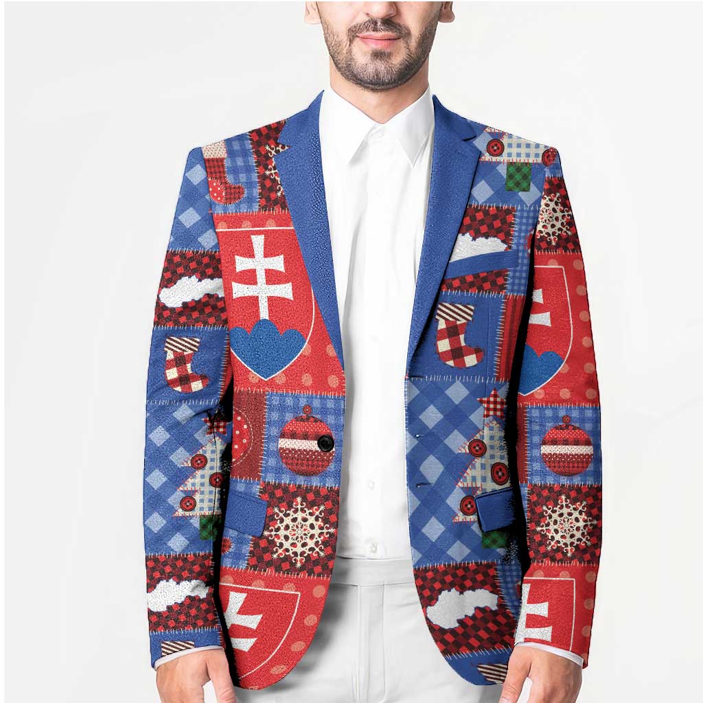 Slovakia Christmas Patchwork Blazer - Wonder Print Shop