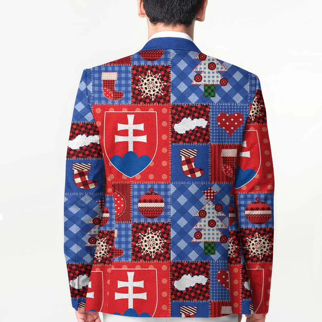 Slovakia Christmas Patchwork Blazer - Wonder Print Shop