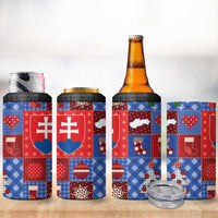 Slovakia Christmas Patchwork 4 in 1 Can Cooler Tumbler - Wonder Print Shop