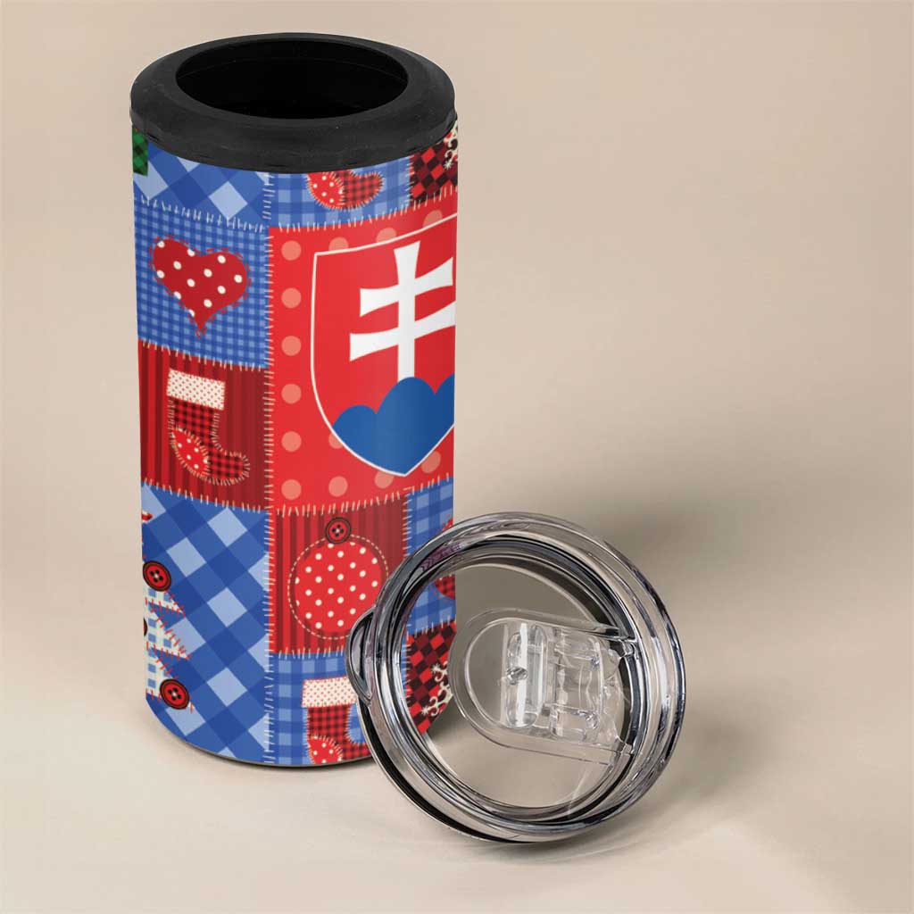 Slovakia Christmas Patchwork 4 in 1 Can Cooler Tumbler - Wonder Print Shop
