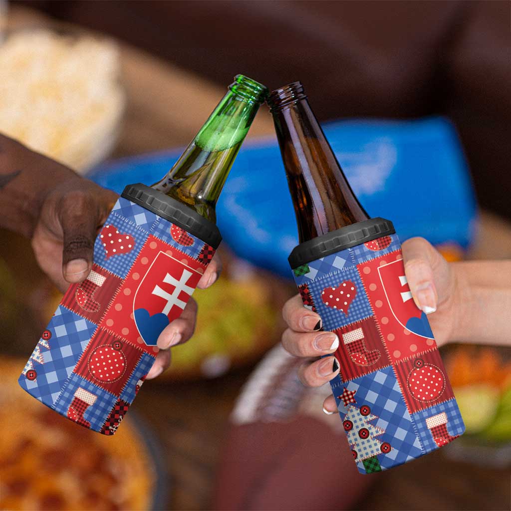 Slovakia Christmas Patchwork 4 in 1 Can Cooler Tumbler - Wonder Print Shop