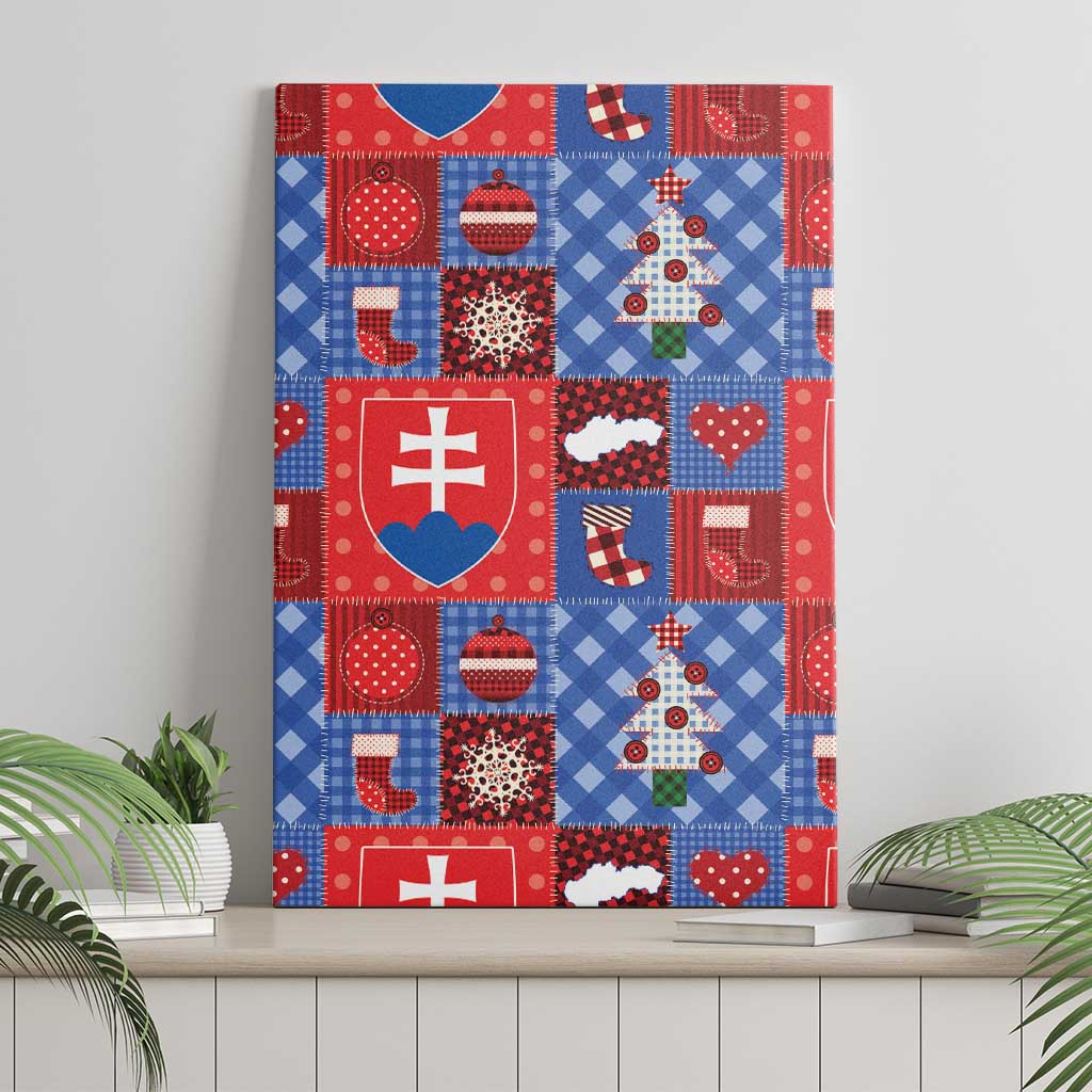 Slovakia Christmas Patchwork Canvas Wall Art - Wonder Print Shop