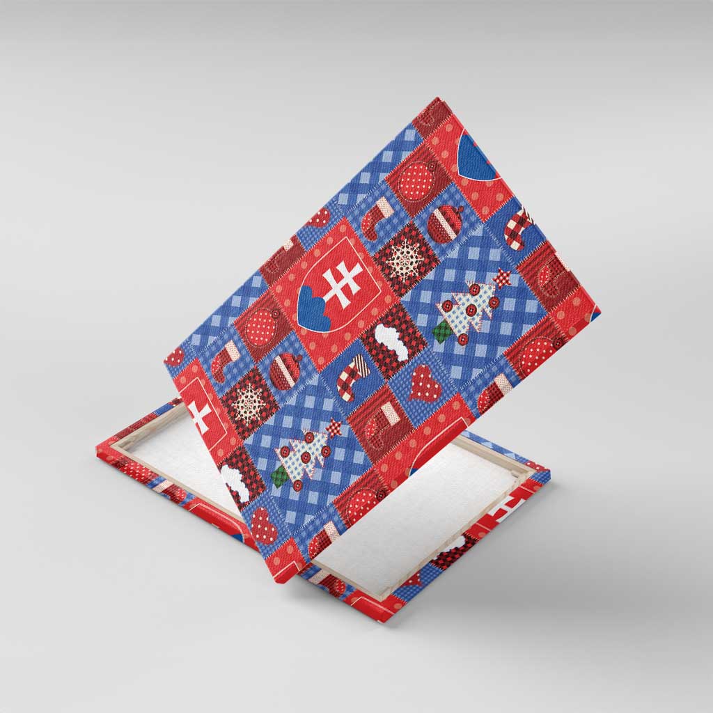 Slovakia Christmas Patchwork Canvas Wall Art - Wonder Print Shop