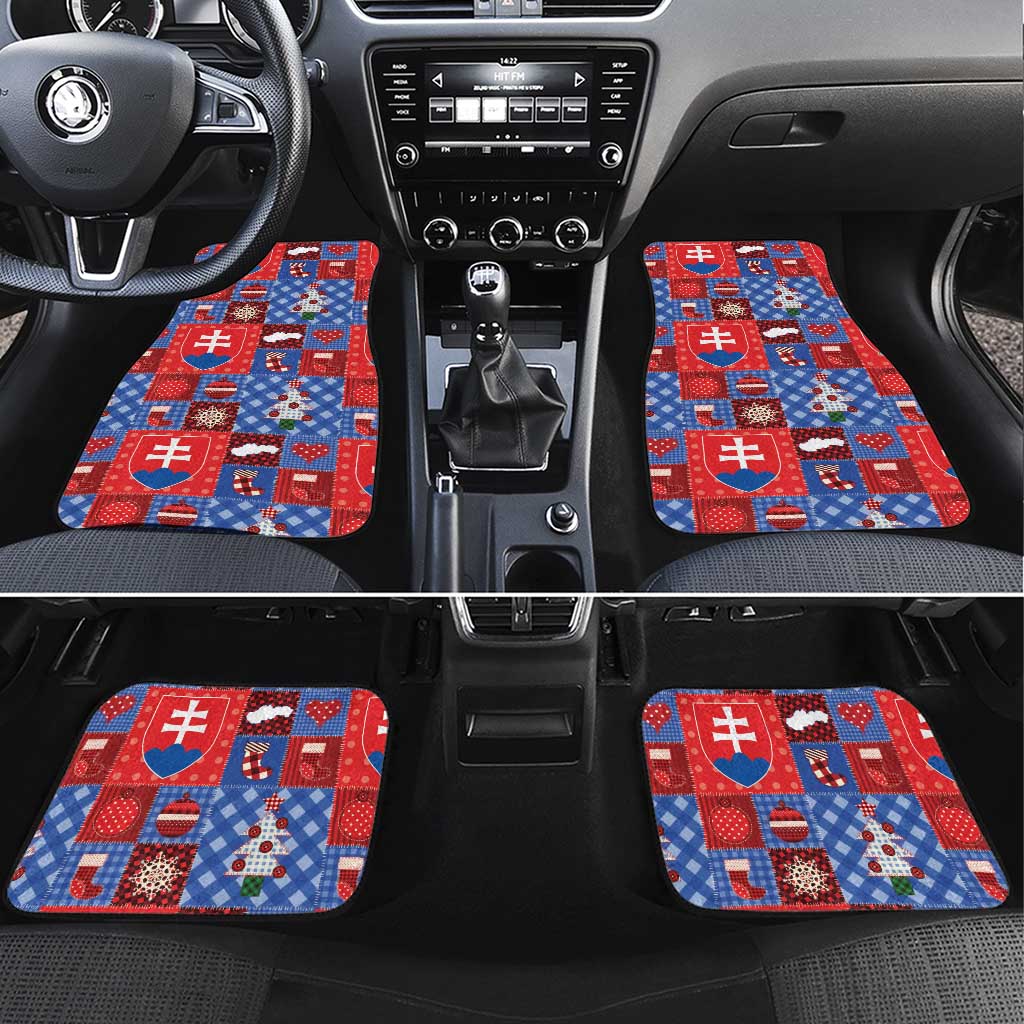Slovakia Christmas Patchwork Car Mats - Wonder Print Shop