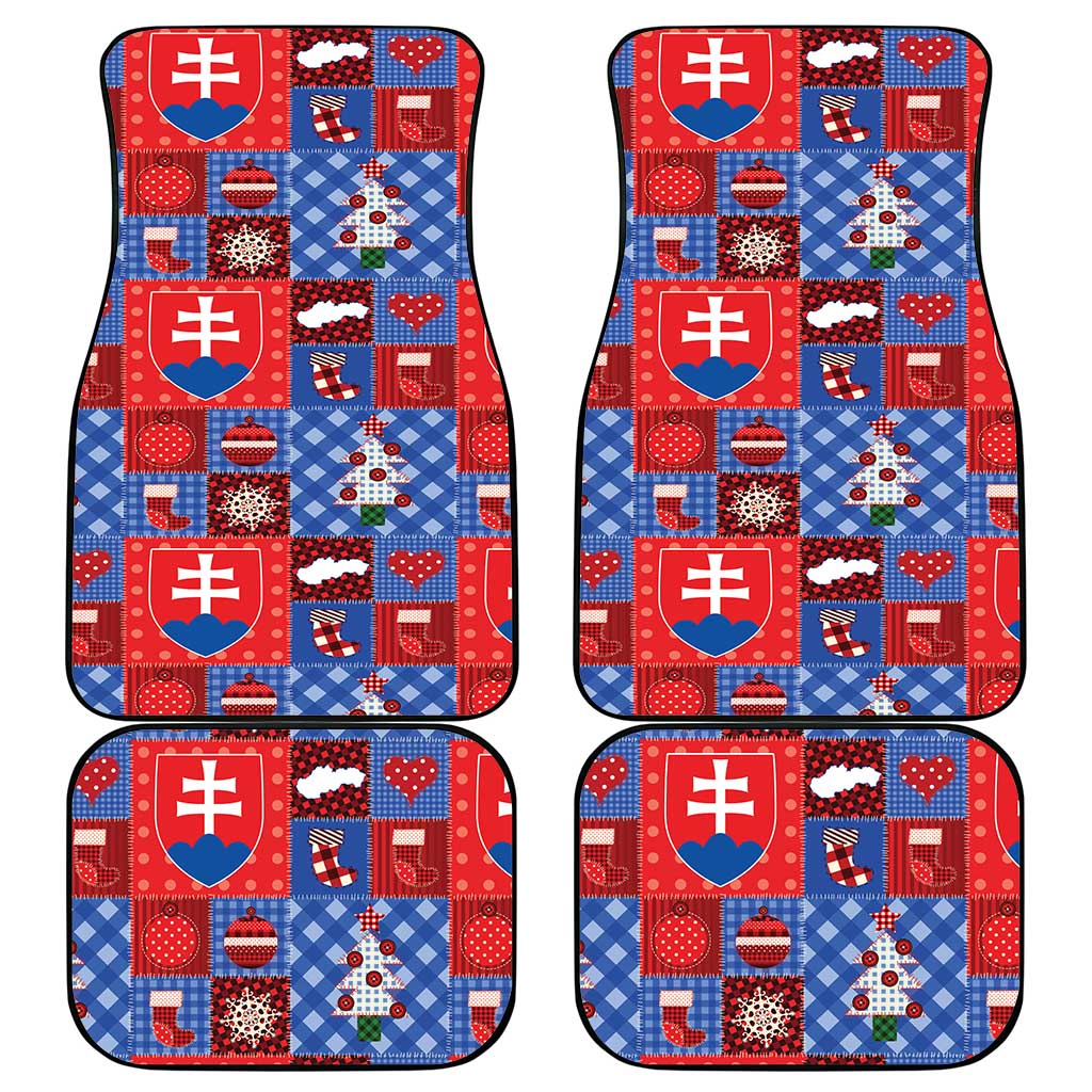 Slovakia Christmas Patchwork Car Mats - Wonder Print Shop