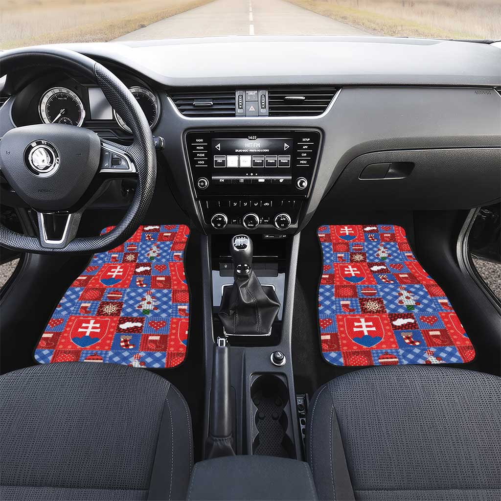 Slovakia Christmas Patchwork Car Mats - Wonder Print Shop