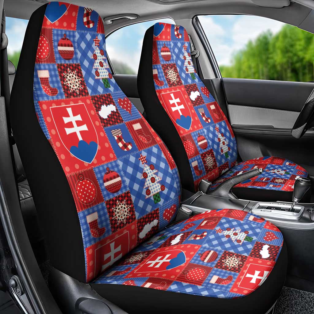 Slovakia Christmas Patchwork Car Seat Cover - Wonder Print Shop