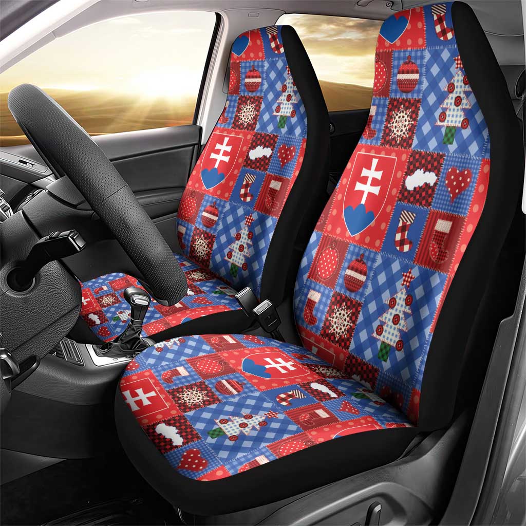 Slovakia Christmas Patchwork Car Seat Cover - Wonder Print Shop
