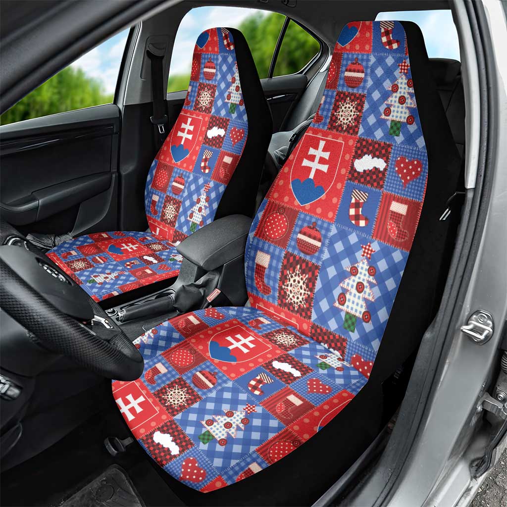 Slovakia Christmas Patchwork Car Seat Cover - Wonder Print Shop
