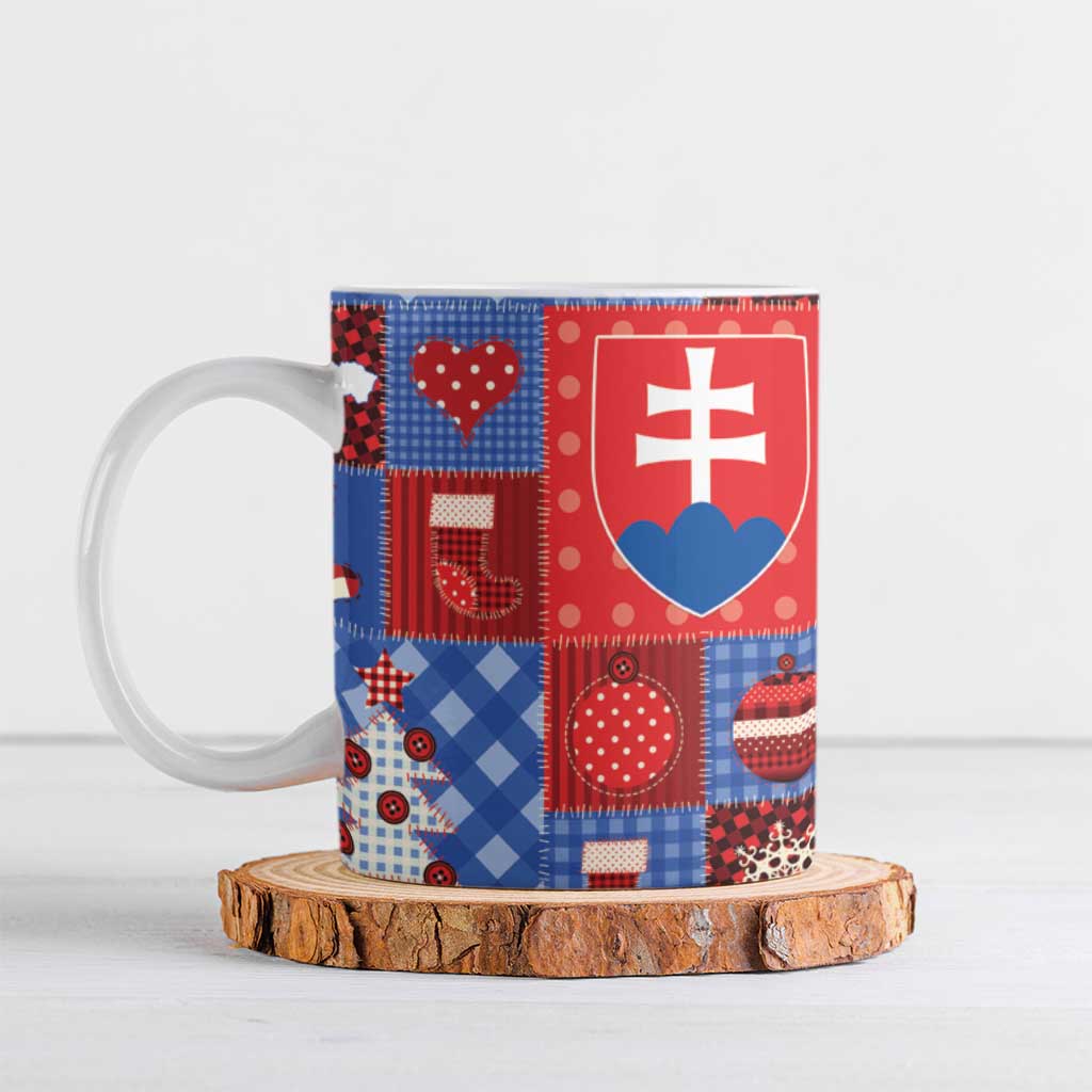 Slovakia Christmas Patchwork Ceramic Mug - Wonder Print Shop
