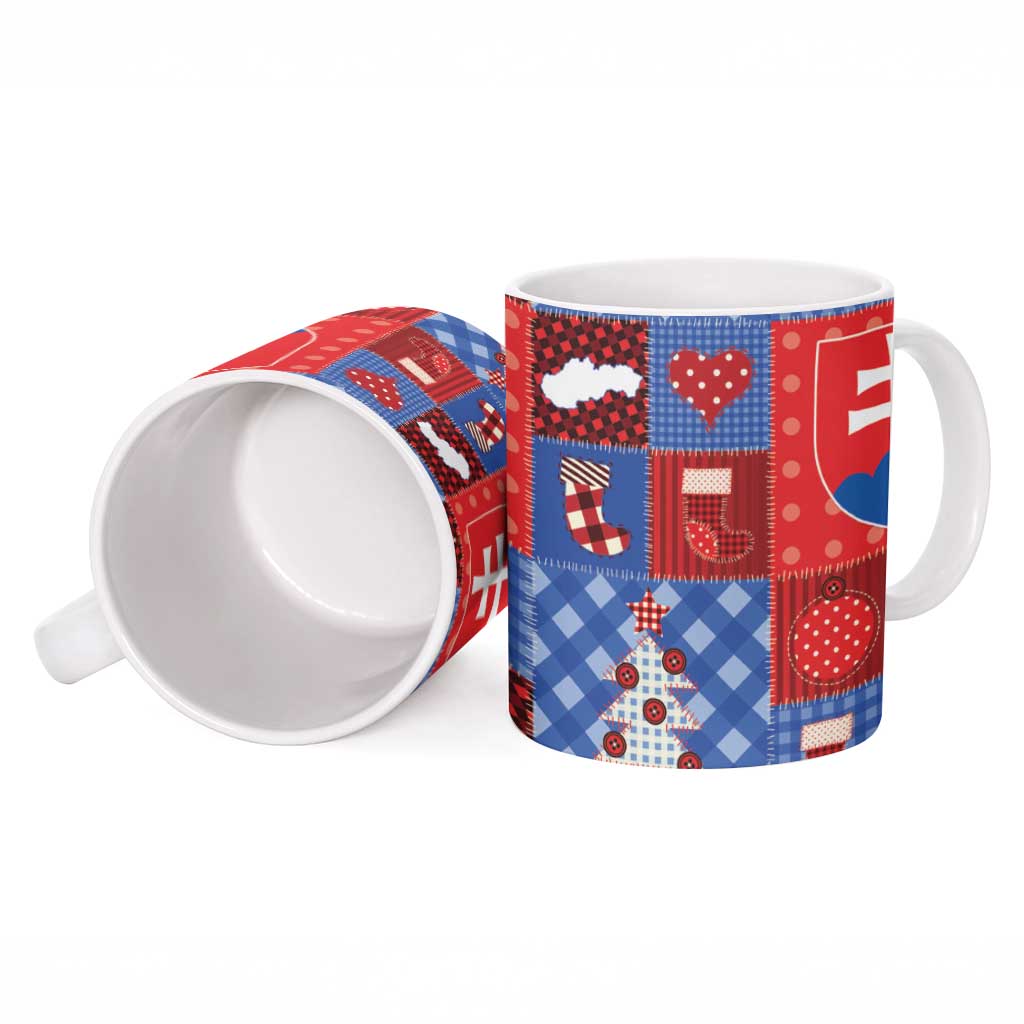 Slovakia Christmas Patchwork Ceramic Mug - Wonder Print Shop