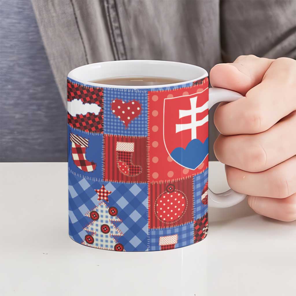 Slovakia Christmas Patchwork Ceramic Mug - Wonder Print Shop