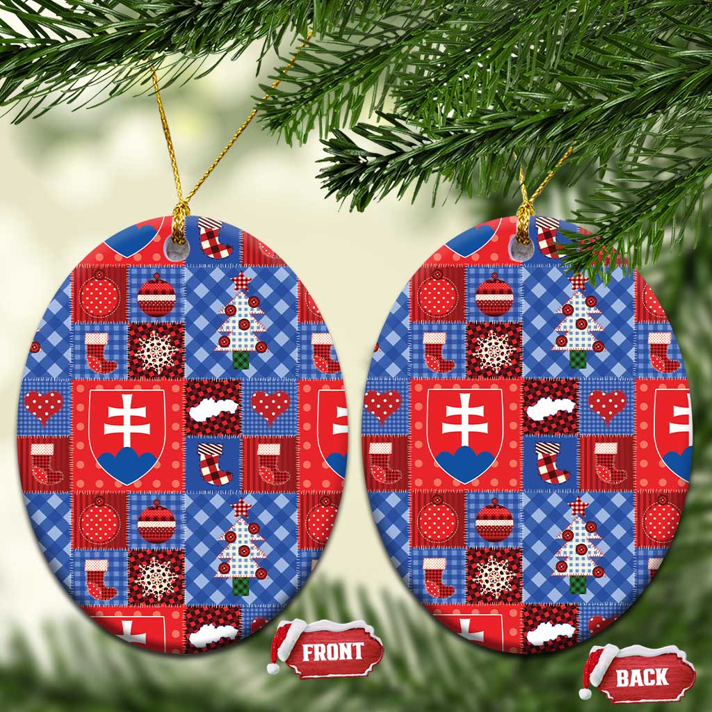 Slovakia Christmas Patchwork Ceramic Ornament - Wonder Print Shop