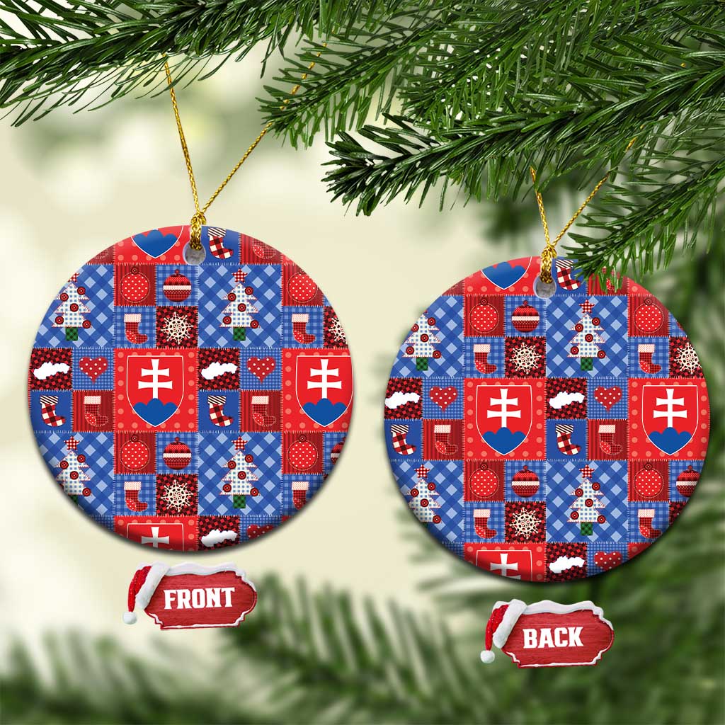 Slovakia Christmas Patchwork Ceramic Ornament - Wonder Print Shop