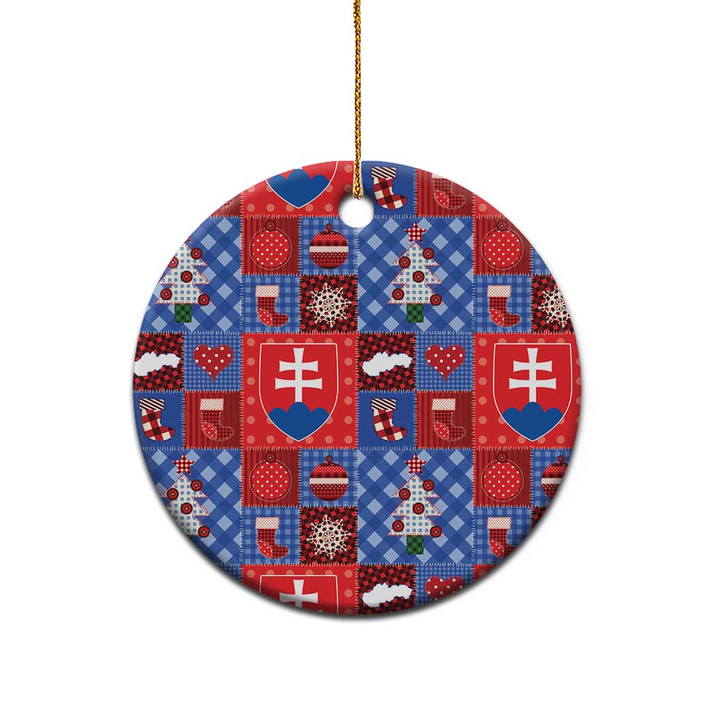 Slovakia Christmas Patchwork Ceramic Ornament - Wonder Print Shop