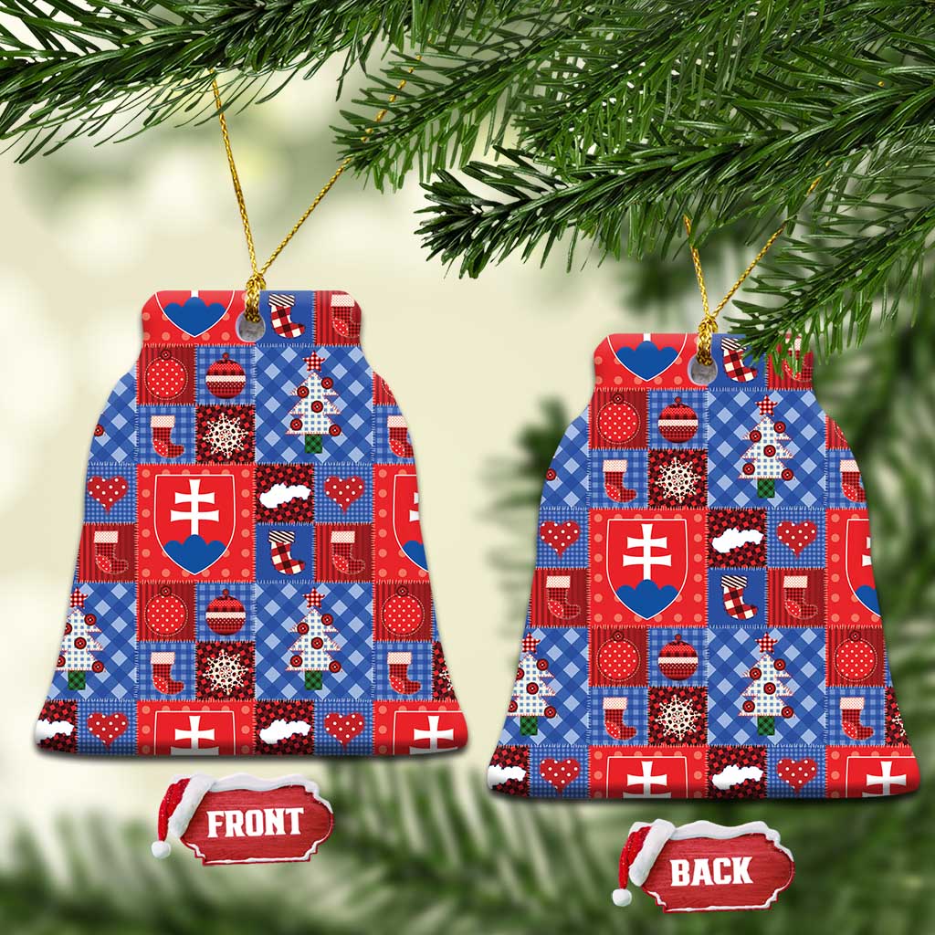 Slovakia Christmas Patchwork Ceramic Ornament - Wonder Print Shop