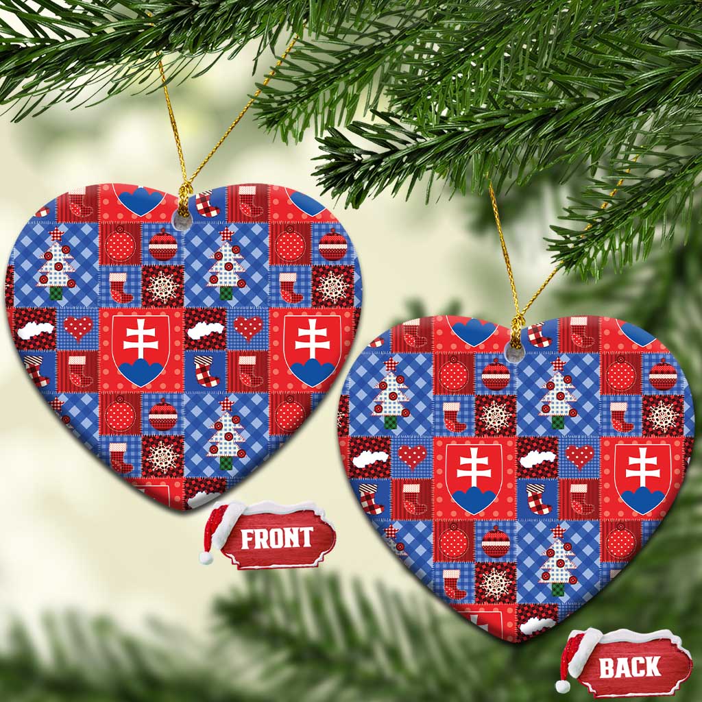 Slovakia Christmas Patchwork Ceramic Ornament - Wonder Print Shop