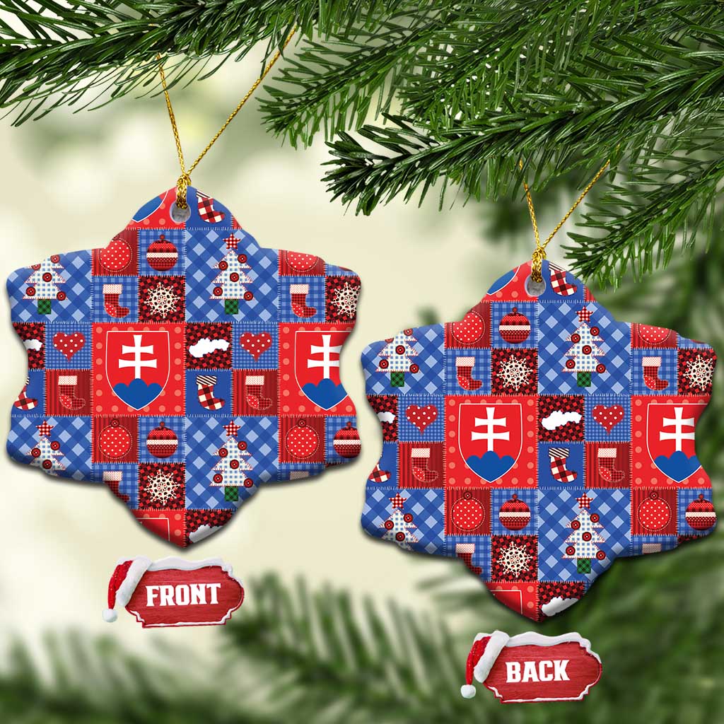 Slovakia Christmas Patchwork Ceramic Ornament - Wonder Print Shop
