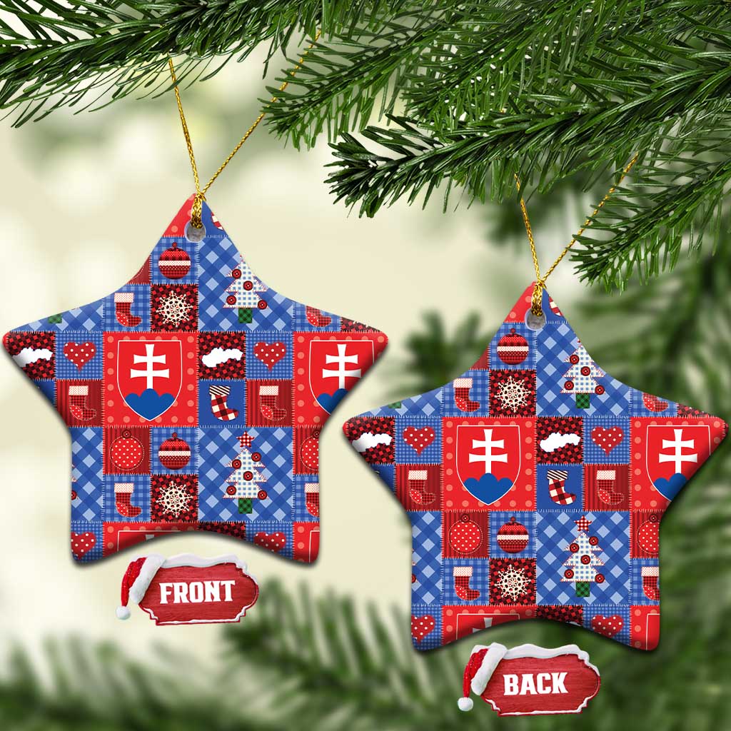 Slovakia Christmas Patchwork Ceramic Ornament - Wonder Print Shop