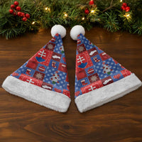 Slovakia Christmas Patchwork Christmas Santa Hat - Wonder Print Shop