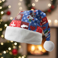 Slovakia Christmas Patchwork Christmas Santa Hat - Wonder Print Shop