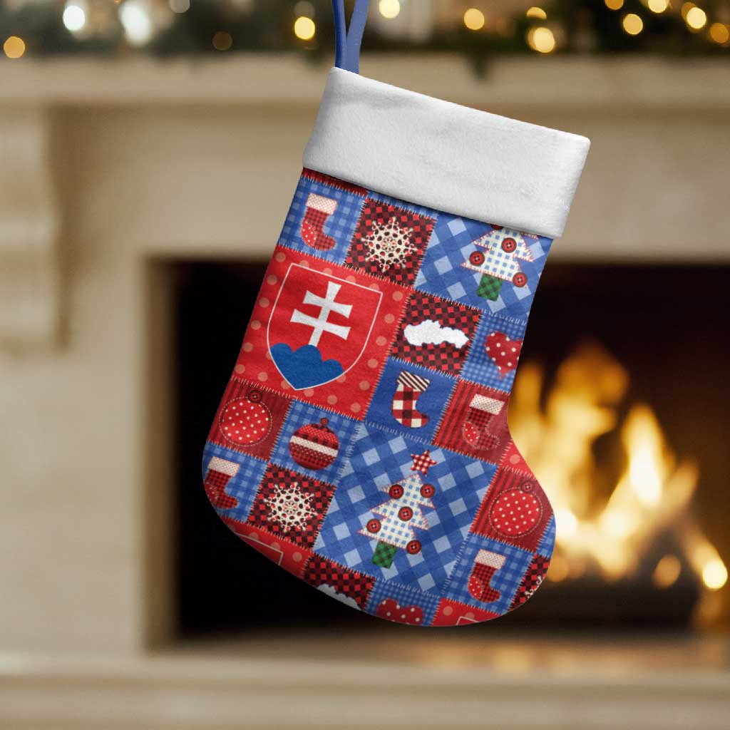 Slovakia Christmas Patchwork Christmas Stocking - Wonder Print Shop