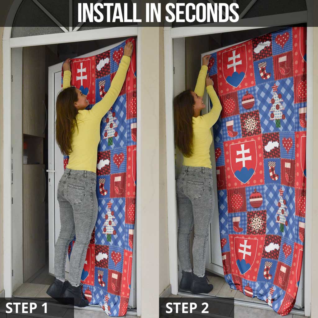 Slovakia Christmas Patchwork Door Cover - Wonder Print Shop