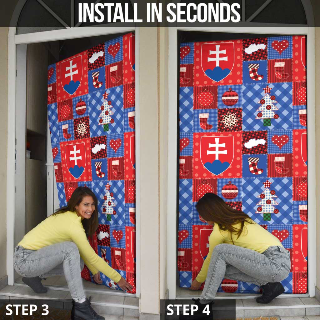 Slovakia Christmas Patchwork Door Cover - Wonder Print Shop