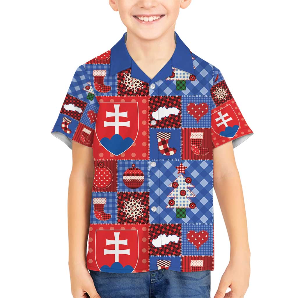 Slovakia Christmas Patchwork Family Matching Long Sleeve Bodycon Dress and Hawaiian Shirt - Wonder Print Shop