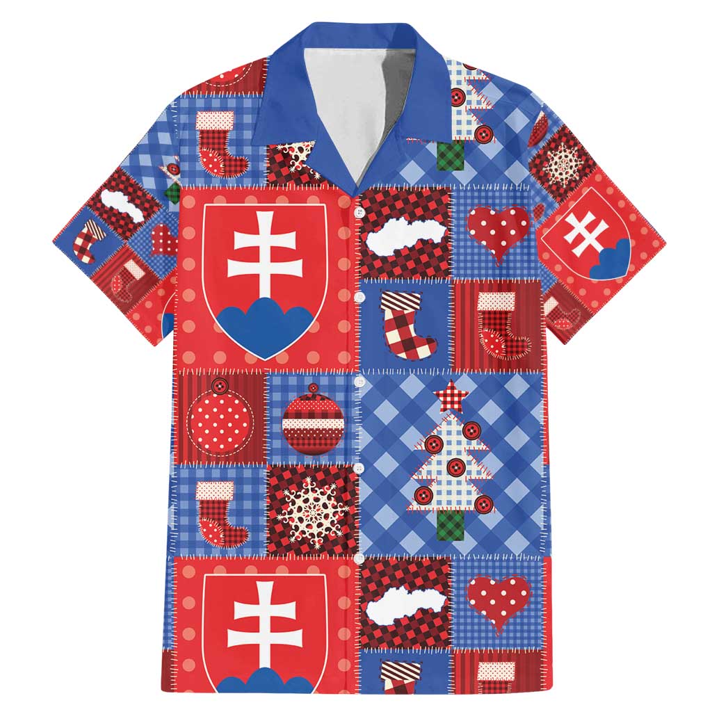 Slovakia Christmas Patchwork Family Matching Mermaid Dress and Hawaiian Shirt - Wonder Print Shop
