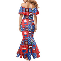 Slovakia Christmas Patchwork Family Matching Mermaid Dress and Hawaiian Shirt - Wonder Print Shop