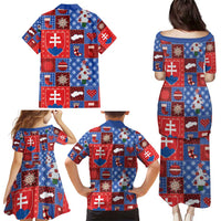 Slovakia Christmas Patchwork Family Matching Puletasi and Hawaiian Shirt - Wonder Print Shop