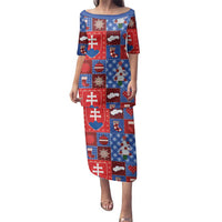Slovakia Christmas Patchwork Family Matching Puletasi and Hawaiian Shirt - Wonder Print Shop