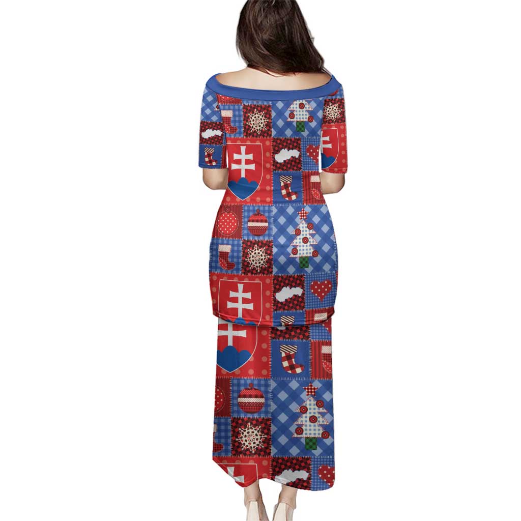 Slovakia Christmas Patchwork Family Matching Puletasi and Hawaiian Shirt - Wonder Print Shop