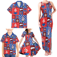 Slovakia Christmas Patchwork Family Matching Tank Maxi Dress and Hawaiian Shirt - Wonder Print Shop