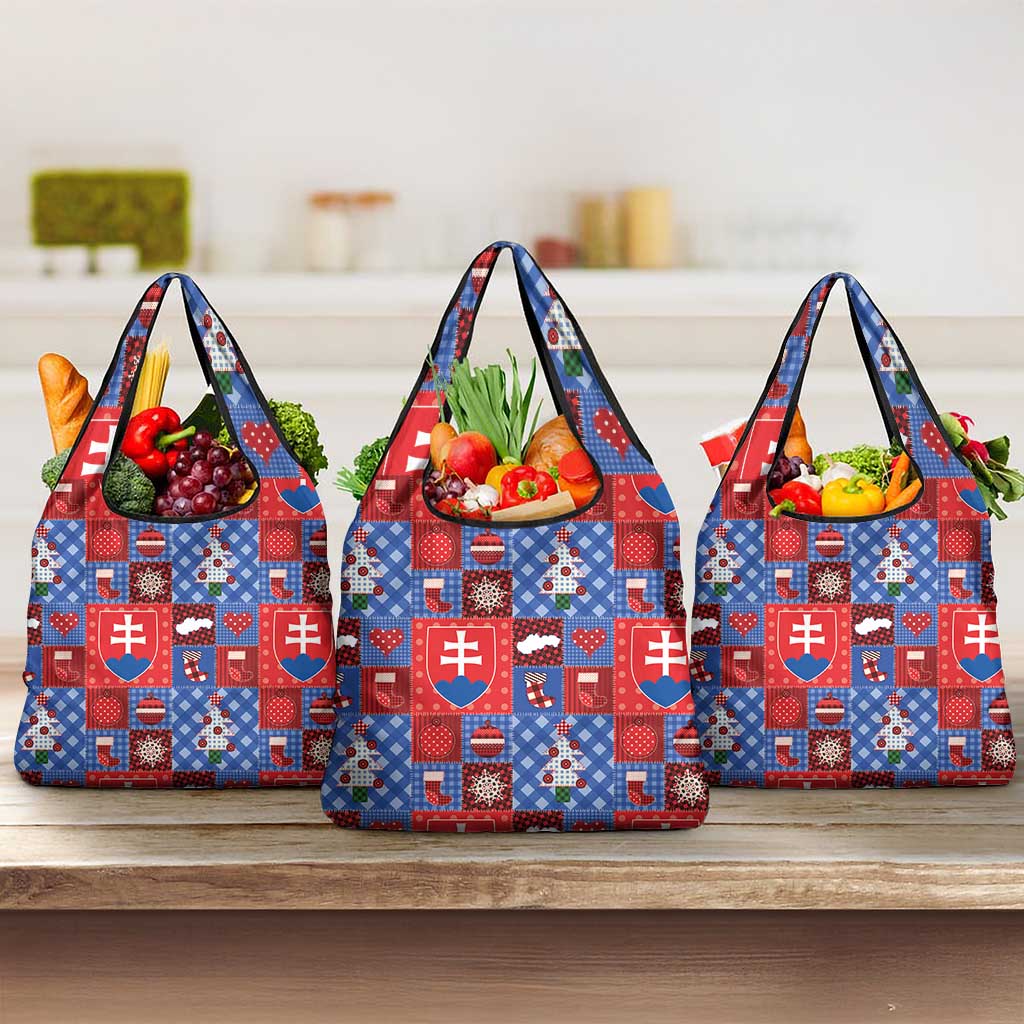 Slovakia Christmas Patchwork Grocery Bag - Wonder Print Shop