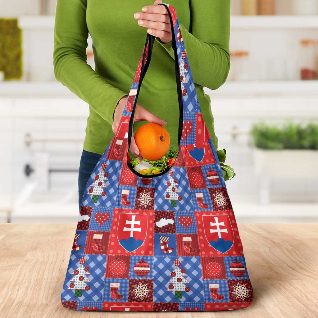 Slovakia Christmas Patchwork Grocery Bag - Wonder Print Shop