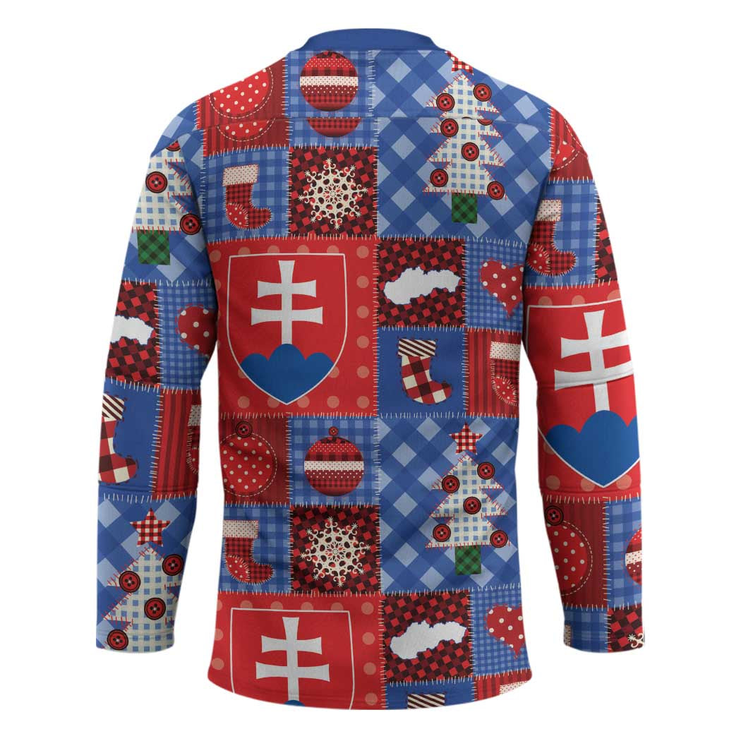 Slovakia Christmas Patchwork Hockey Jersey - Wonder Print Shop